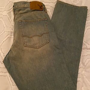 Mens washed out blue jeans by American Eagle